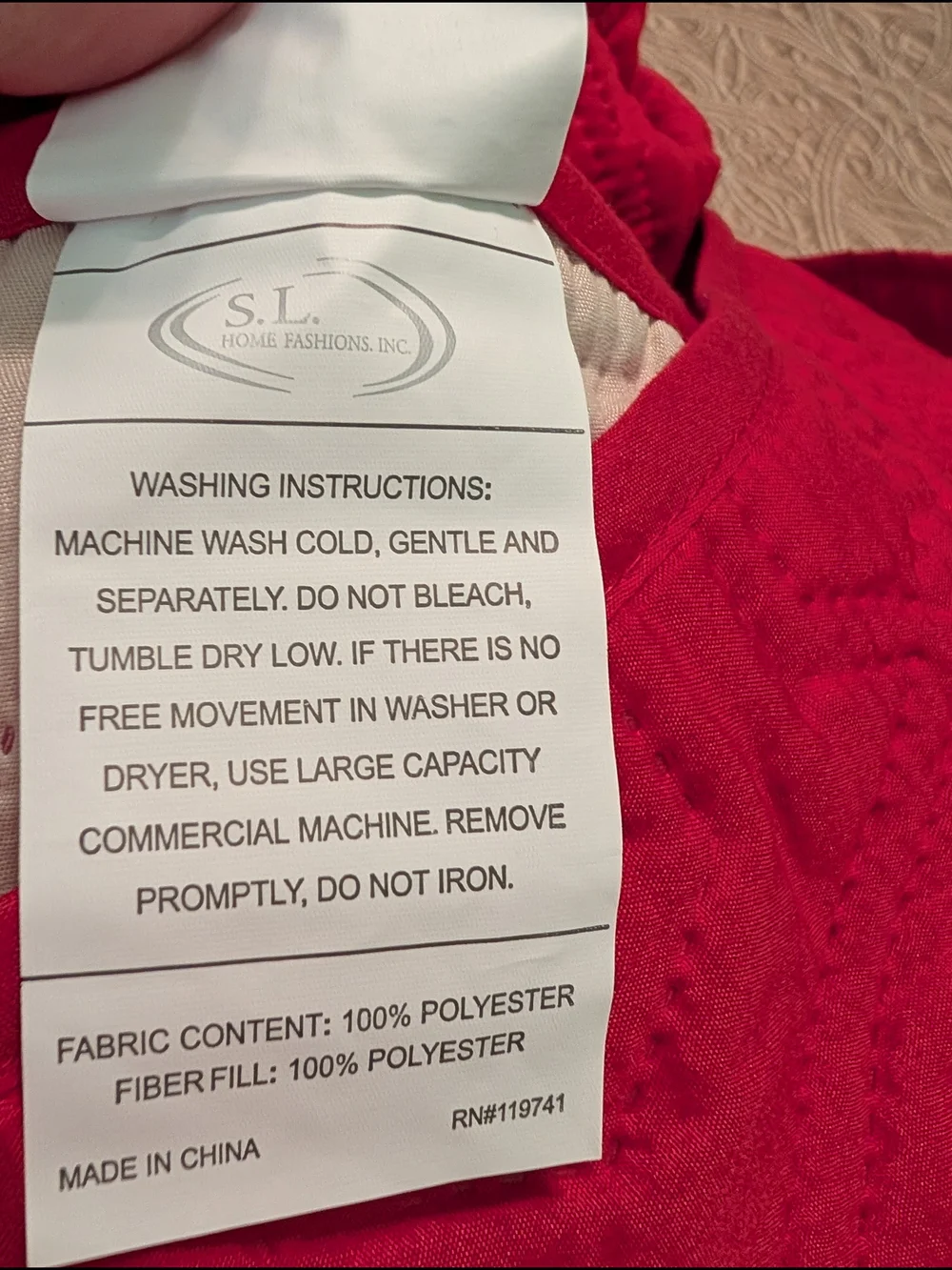 Classic Solid Red Quilt Coverlet - Home Bedding NWOT